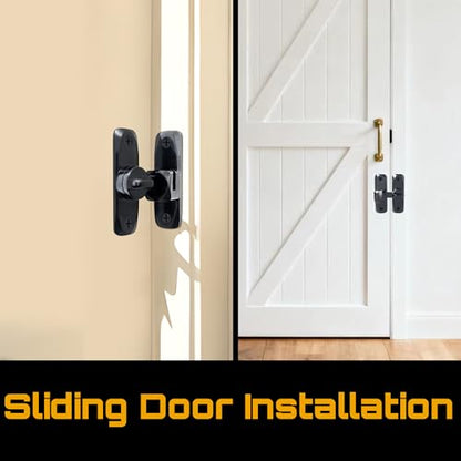 Barn Door Latch 90/180 Degree Barn Door Lock, Thickened Anti-Rust Flip Gate Latch Sliding Barn Door Lock Latch for Cabinets, Barn Door, Bathroom, Garden Doors