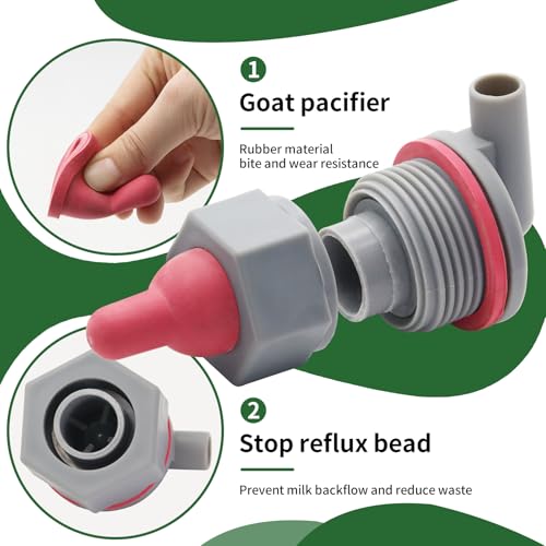 3 Pack Goat Nipple Soft Rubber Lamb Milk Nipples with Fixed Base - color: Red+Grey, size: 1 Count (Pack of 3)