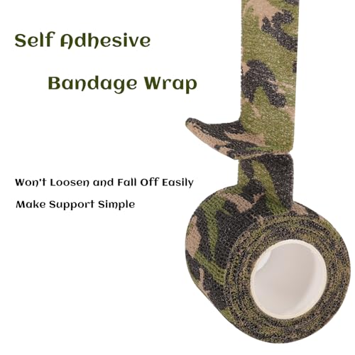 24 Rolls Elastic Self Adhesive Bandage Wrap 2 inch, Breathable Non Woven Cohesive Bandage, Vet Wrap for Dogs, Ankle Sprains Swelling Tape, Sports Athletic Tape (Jungle Camo) - color: 2 Inch-24 Count Jungle Camo