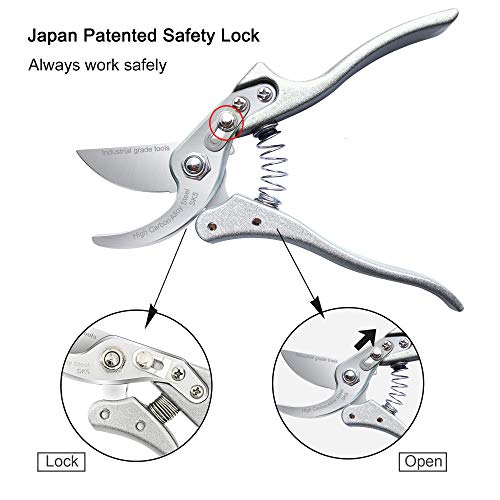 TONMA 8.1" Pruning Shears, Made in Japan, Garden Scissors & Clippers, TP-1 | 1" Cut Capacity, Heavy-Duty Bypass Pruning Shears for Gardening, Japanese Hand Pruners Loppers with Ergonomic Comfort Handles - size: 8.1 inches