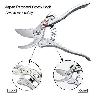 TONMA 8.1" Pruning Shears, Made in Japan, Garden Scissors & Clippers, TP-1 | 1" Cut Capacity, Heavy-Duty Bypass Pruning Shears for Gardening, Japanese Hand Pruners Loppers with Ergonomic Comfort Handles - size: 8.1 inches