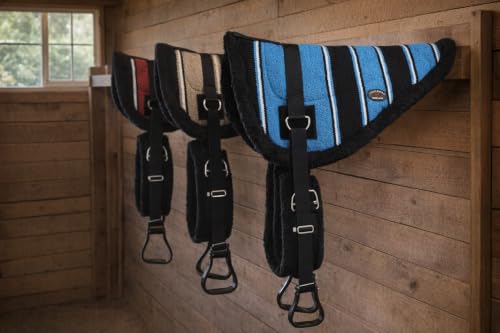 CHALLENGER Horse Western Treeless Fleece Padded Bareback Cotton Navajo Pad Stirrups 39138.