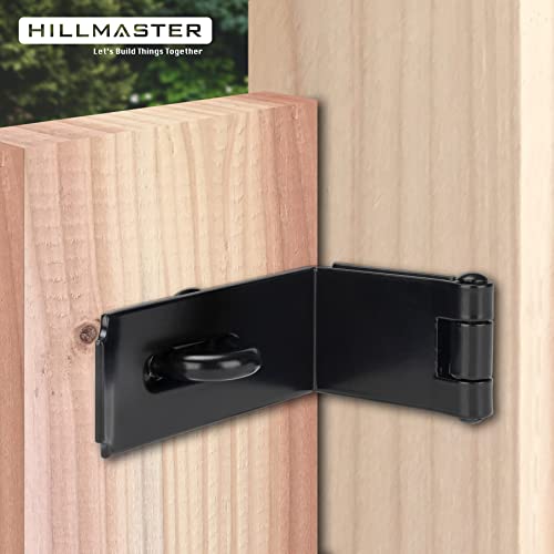 HILLMASTER Door Hasp Latch 90 Degree, 7-3/4" Extra Thick Heavy Duty Steel Safety Gate Door Lock Padlock Clasp Hasp Lock Latch for Fence Gate Barn Door Shed Closet Cabinet, Black Finish (Pack of 2) - size: Bendable (Pack of 2)