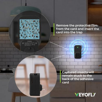 VEYOFLY Official Refill Fruit Fly Traps Indoor, Gnat Trap | 5-Pack - color: Black, size: 5 Refills