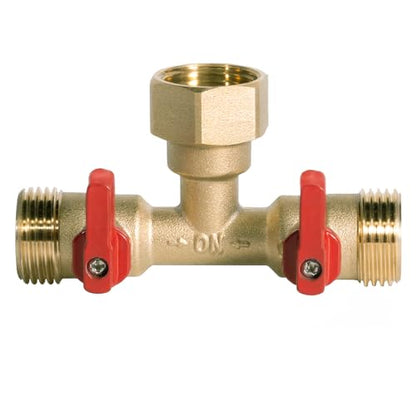 3/4" hose splitter 2 way water splitter male connectors allows you to run 2 hoses, hose quick connectors, hose spigot - style: 2 Way Hose Splitter