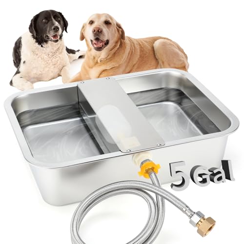 BWOGUE 5 Gal Automatic Dog Water Dispenser, Stainless Steel Bowl for Dogs - size: 5 Gal