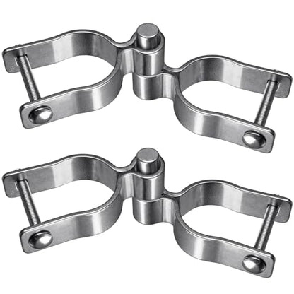 Insaga 2 Pack 1-3/8" Heavy Duty Chain Link Fence Gate Hinges, 304 Stainless Steel T-Post & Pipe Gate Hinge Kit with Frame and Post Brackets, Bolts & Nuts Included for Farm, Cattle, and Chain Link Gate - color: Lightweight, size: 1-3/8''-2Pack
