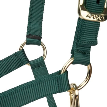 Shires ARMA Adjustable Nylon Halter - color: Hunter, size: Pony