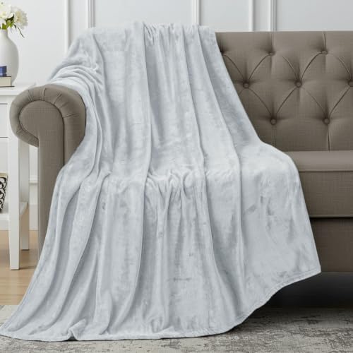 Utopia Bedding Soft Fleece Bed Blanket Throw Size Light Grey (50x60 Inch) - color: Light Grey, size: Throw (50x60 Inch)