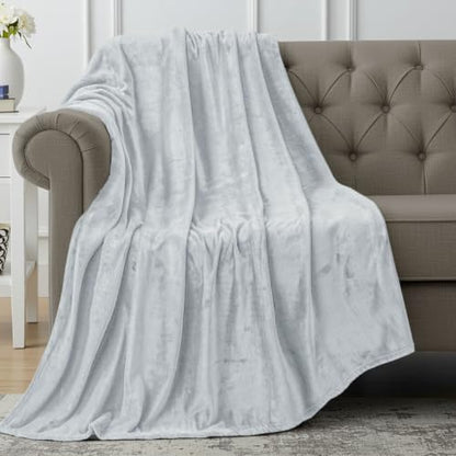 Utopia Bedding Soft Fleece Bed Blanket Throw Size Light Grey (50x60 Inch) - color: Light Grey, size: Throw (50x60 Inch)