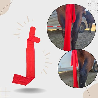 Ranch Hand Horse Tail Bag - Stretchable Horse Tail Bag Made from Durable Stretchy Material- Damage Free Tail Protection - Light Red - color: Light Red