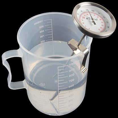 Darkroom Dial Thermometer Stainless Steel with Wall Clip Battery-Free Film Processing Equipment (Metal)