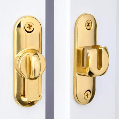 Gold 90/180 Degree Barn Door Latches,Flip Gate Lock - color: Gold