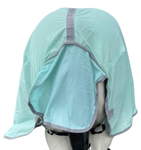 Heavy Duty Horse Fly Sheet with Neck and Detachable Belly Band | Summer Sheet (80, Pastel-Green-Grey-Trim) - color: Pastel-Green-Grey-Trim, size: 80
