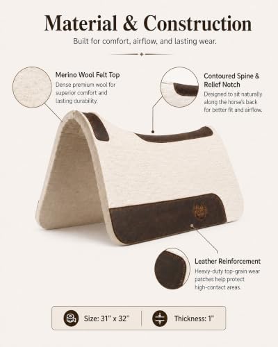 BLACK HOOF Steam Pressed Merino Wool Felt Contoured Pad - size: 1 inch