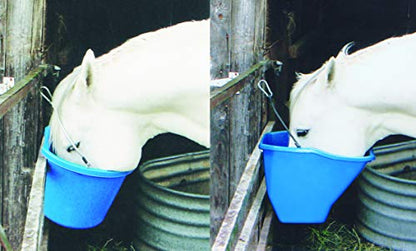 Little Giant® Plastic Better Bucket | Horse Feed Bucket | Ergonomically Designed | Flat Back Bucket | Made in USA | 20 Quarts | Blue - color: Blue, size: 20 Quarts