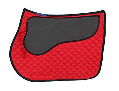CHALLENGER Horse 23" x 20" English All-Purpose Contoured Quilted Trail Saddle Pad 72143 - color: 레드