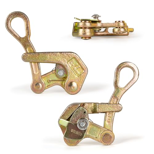 Cable Grip Steel Wire Puller Heavy-Duty Wire and Barbed Wire Fence Tensioner Tool for Easy Cable Stretching and Tensioning (1t/2210lb)
