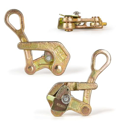 Cable Grip Steel Wire Puller Heavy-Duty Wire and Barbed Wire Fence Tensioner Tool for Easy Cable Stretching and Tensioning (1t/2210lb)