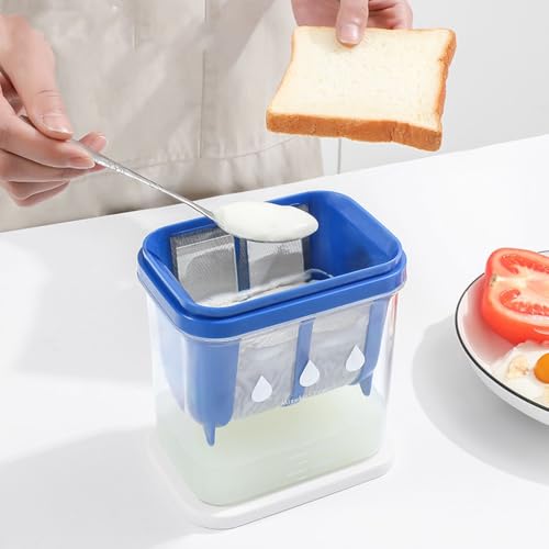 Greek Yogurt Maker, Whey Strainer Separator with Fine Mesh Filter Clear Thick Yogurt Maker with Lid and Measuring Scale for Homemade, No Electric