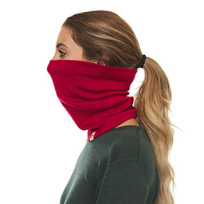 100% Merino Wool - Midweight Neck Gaiter - Skiing Neck Warmer - Winter Face Mask - Multipurpose Headwear - color: True Red
