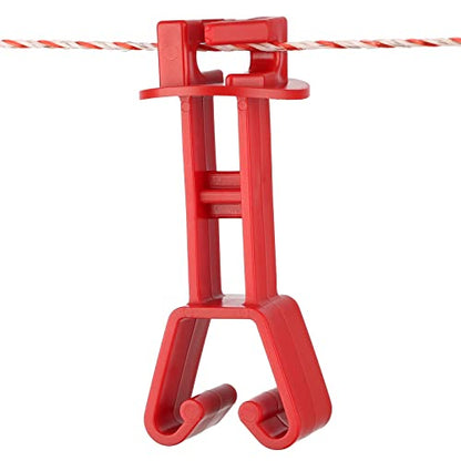 25-Pack Electric Fence Chain Link Extended Insulators, Red | Secure Offset Design · Fits Chain Link Fences & U Posts · For Wire, Polywire, Poly rope & Tape - color: Red