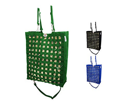 Ultra Slow Feeder Horse Hay Bag with Super Tough Bottom and 6 Month Warranty - color: Hunter Green