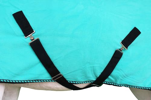 Challenger Horse Soft Fleece Cooler Contoured Exercise Blanket Liner Sheet Wicks 43MI02TR - color: Turquoise, size: 76 inches