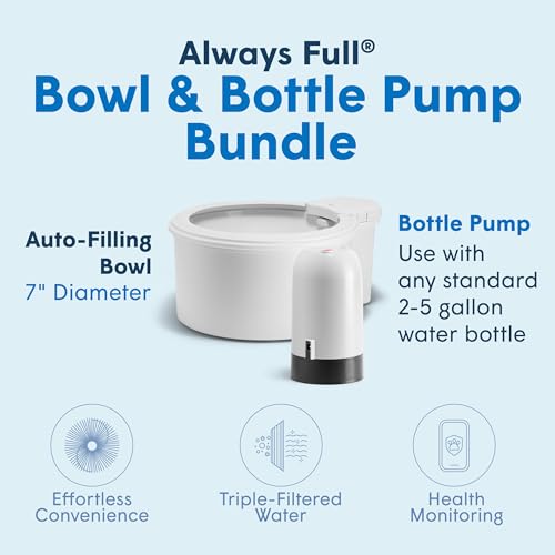 7" Self-Refilling Cat Water Bowl & Bottle Pump Bundle - size: 7" Bowl, style: Bottle Pump