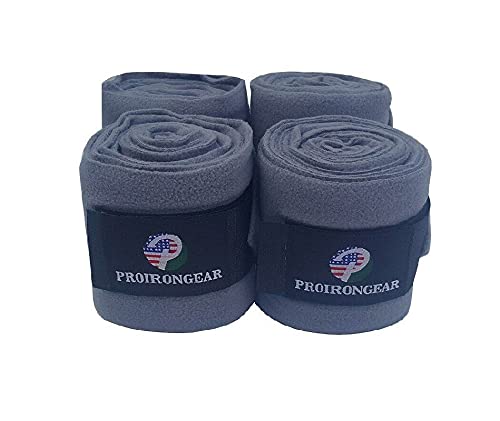 Horse Fleece Wraps Bandages/Polo Wraps/Stable Wraps Equestrian Leg Wraps Set of 4 Equestrian Boot Protection (Silver Gray) - color: Silver Gray