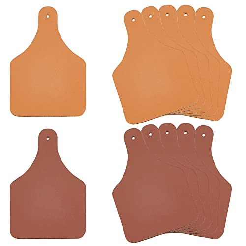 OLYCRAFT 40Pcs Imitation Leather Tags Leather Blank Cow Ear Tag 3x2 Inch Leather Labels with Hole 2mm Thick Blank PU Leather Tags for Stamping DIY Labels Jeans Bags Accessories DIY Jewelry Crafts - size: 76x50x2mm