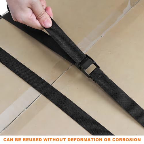 4PCS Tie Down Strap, Lashing Straps with Adjustable Buckle (6.7 ft) | 600 lbs Break Strength, Fit for Cargo Luggage Car Roof Rack, Polypropylene Webbing with Zinc Alloy Buckle, Cam Buckle Design - color: 6.7 ft