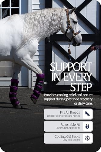 Equinavia Cool Relief Therapy Equine Ice Boots for Horses-Gel Cooling Wraps - color: Purple