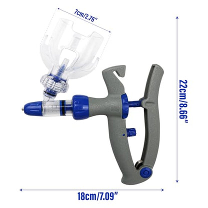 5ML Livestock Syringe Gun, Automatic Cattle Syringe Injector for Pig Cow Goat, Continuous Adjustable Accurate Inject Design, Self Refill Dart Gun Injection with Pistol Grip & Bottle Insertion