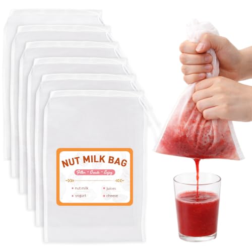 6 Pack Nut Bag Strainer 12 x 8 Inch Fine Mesh Cheese Cloth