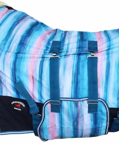 76" Horse Turnout Waterproof Fleece Lined Medium Winter Blanket Serape 3B110 - color: Turquoise Rustic, size: 76 inches