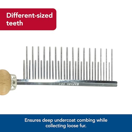 Coastal Pet Safari Dog Shedding Combs - Dog Shedding Brush for Dogs with Short and Long Hair - Different Sized Teeth for Undercoat Rake - 7" x 1.5" (Pack of 2) - size: 7" x 1.5" (Pack of 2)