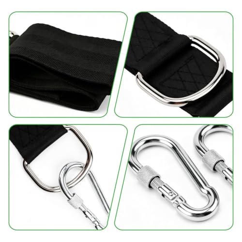 2 PCS Tree Swing Straps Hanging Kit with 2 Carabiners, 160cm / 5.25FT Length Tree Swing Hanging Straps Kit Perfect for Tree Swing Hammocks Punching Bag Gym Bar Chair Seat Outdoor - size: 5.25ft 2PCS