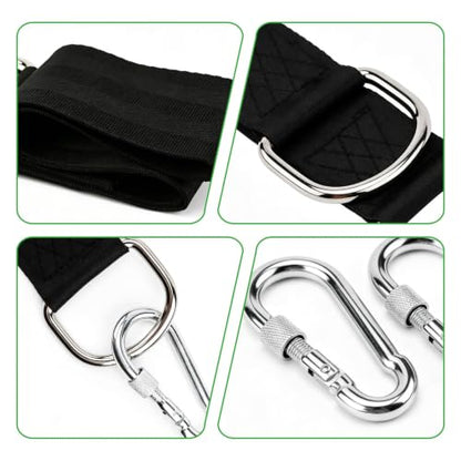 2 PCS Tree Swing Straps Hanging Kit with 2 Carabiners, 160cm / 5.25FT Length Tree Swing Hanging Straps Kit Perfect for Tree Swing Hammocks Punching Bag Gym Bar Chair Seat Outdoor - size: 5.25ft 2PCS