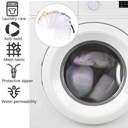 6Pcs Mesh Laundry Bags for Delicates with Zipper Small Washing Machine Laundry Bags Organizer for Travel Lingerie Bra Socks Foldable Lightweight Storage Net