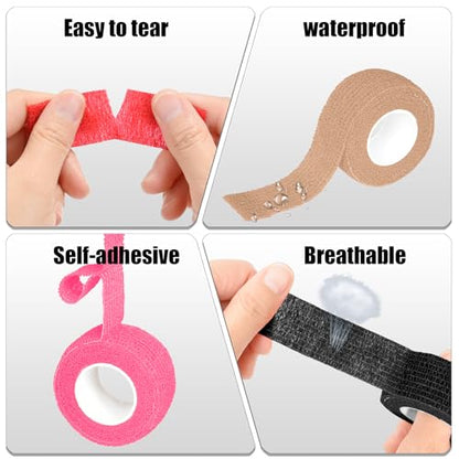 6 Pack Pink Self Adhesive Bandage Wrap 1 Inches x 5 Yards - color: Pink, size: 1 Inch