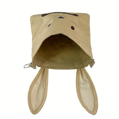 Rabbit Hay Feeder Bag - Hanging Rabbit Hay Feeder for Rabbits, Guinea Pigs and Chinchillas, Moss and Alfalfa Hay (Khaki) - color: Khaki, size: One Size