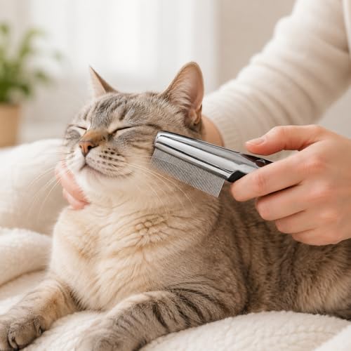 Resco Professional Flea and Face Comb, Anti-Static for Grooming Pets Very Fine Pin Spacing, Chrome - color: Flea Comb