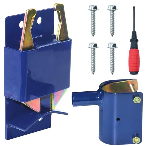 GELASKA S16100300 2 Way Gate Latch, 1-5/8" to 2" Dia Round Tube Gate Latch | Heavy Duty Farm Gate Latch, Two Way Gate Latch with Screws and Screwdriver for Metal Gates, Farms, Pastures, Ranches, Blue - color: S16100300 Blue