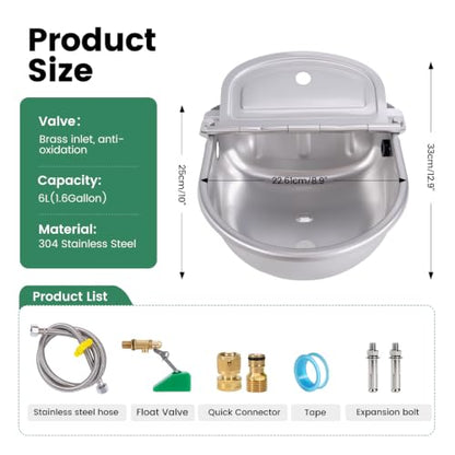 Automatic Dog Water Dispenser with Brass Float Valve