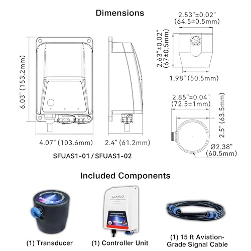 SEAFLO Ultrasonic Hull Defense System – Fully Automated Anti-Fouling Device, Prevents Barnacle & Algae Growth, Protects Hull, Drives & Running Gear, Covers 200 sq.ft – 4-Year Warranty - style: 1 Transducer System
