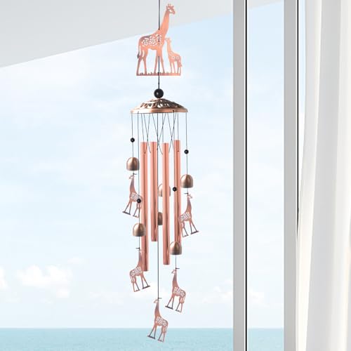 JOBOSI Brass Giraffe Wind Chime, for Women,Giraffe Wind Chime Outdoor, Handmade Metal Garden Wind Chimes,Melodic Weatherproof, Gift for Mom/Grandma - color: Giraffe