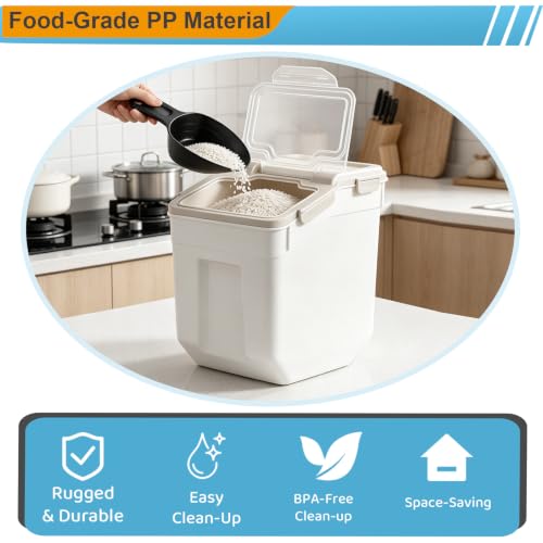 RUIAN Flour Storage Container 50lb Airtight Food Storage Bin(Gray,4pcs) - color: Gray,4pcs,50lb