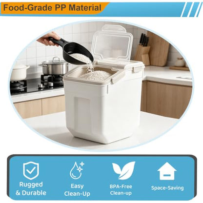 RUIAN Flour Storage Container 50lb Airtight Food Storage Bin(Gray,4pcs) - color: Gray,4pcs,50lb