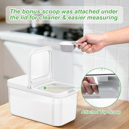 12 Lbs Rice Flour Sugar Storage Containers Dry Food Holder with Flip-up Lid | Airtight 6.5 Qt Crystal-Clear BPA Free Plastic Pet Dog Food Storage Container Bin for Kitchen Pantry Organization